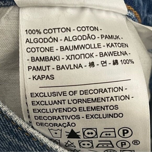 Levi’s Wedgie Straight Jean medium wash cropped ankle raw hem ridged denim sz 27 - Picture 13 of 13